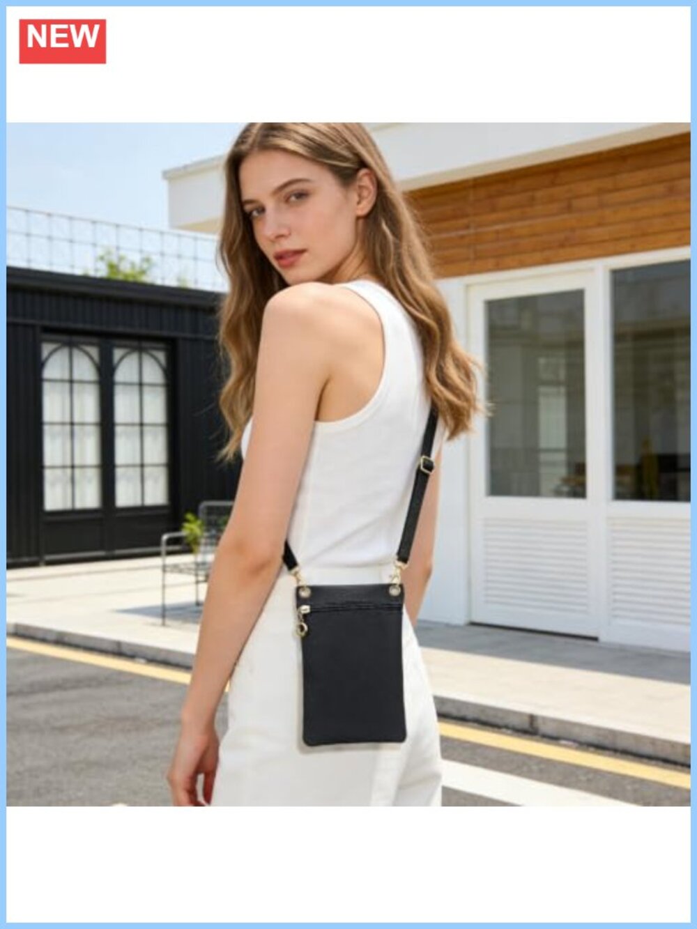 PU Leather Cell Phone Purse Crossbody Bag Detachable Shoulder Strap - Picture 2 of 6